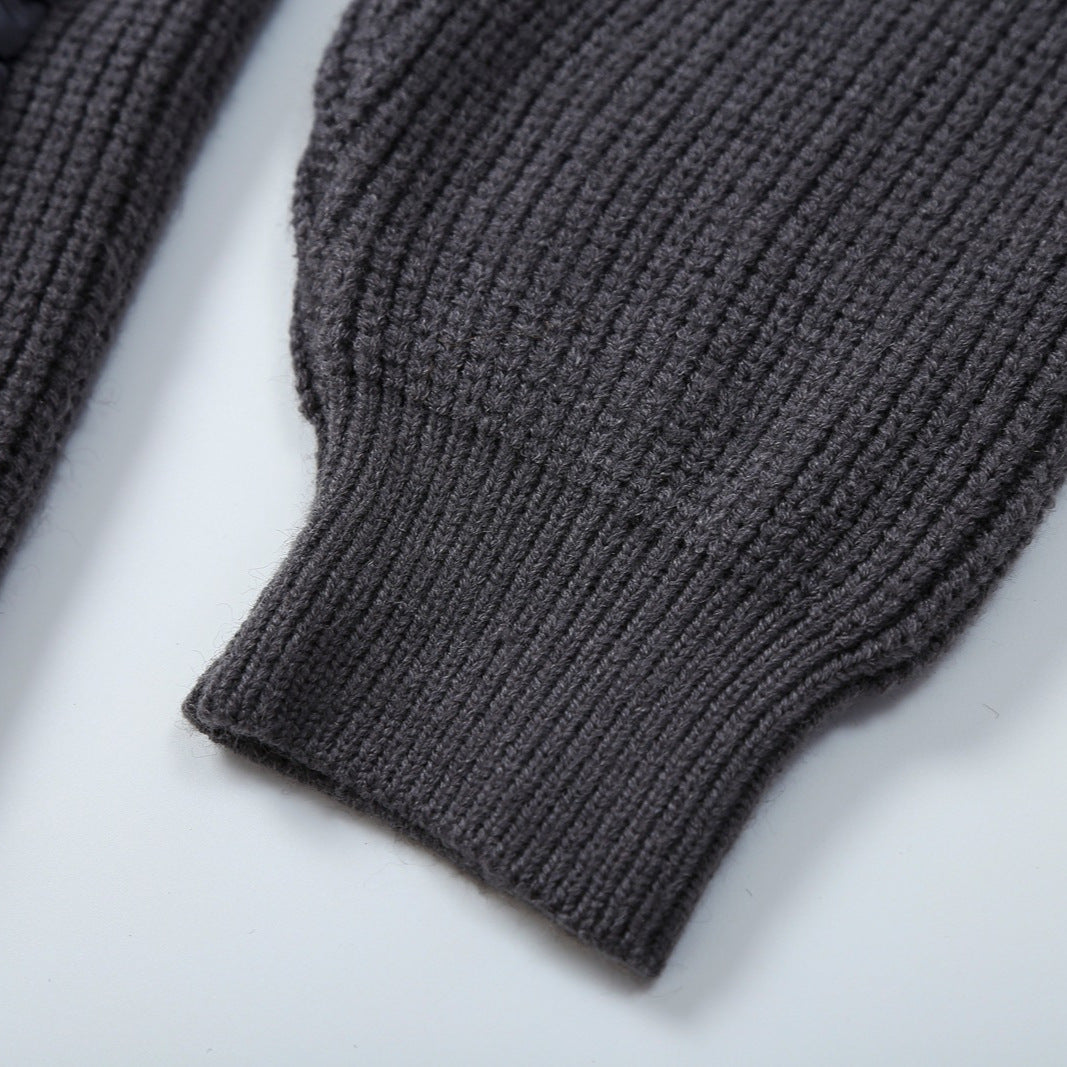 Women's knitted coat with quilted hood and padded pockets Amarae