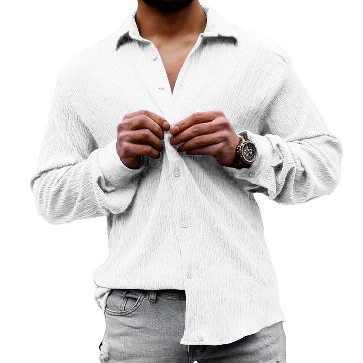 Men's casual long sleeve shirt with textured design Amarae