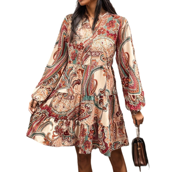 Women Midi Dress Paisley Print Bohemian Lune London