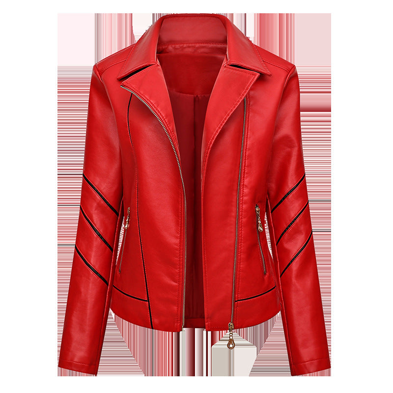 Elegant faux leather jacket for women with refined accents Lune London