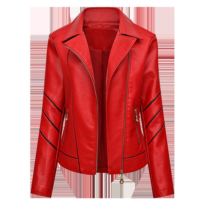 Elegant faux leather jacket for women with refined accents Lune London