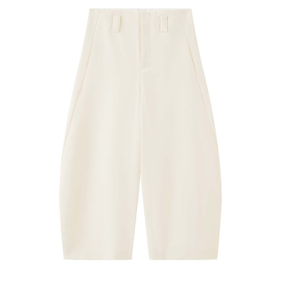 Women Elegant high-waisted culotte trousers made of wool blend with crease and straight leg Amarae