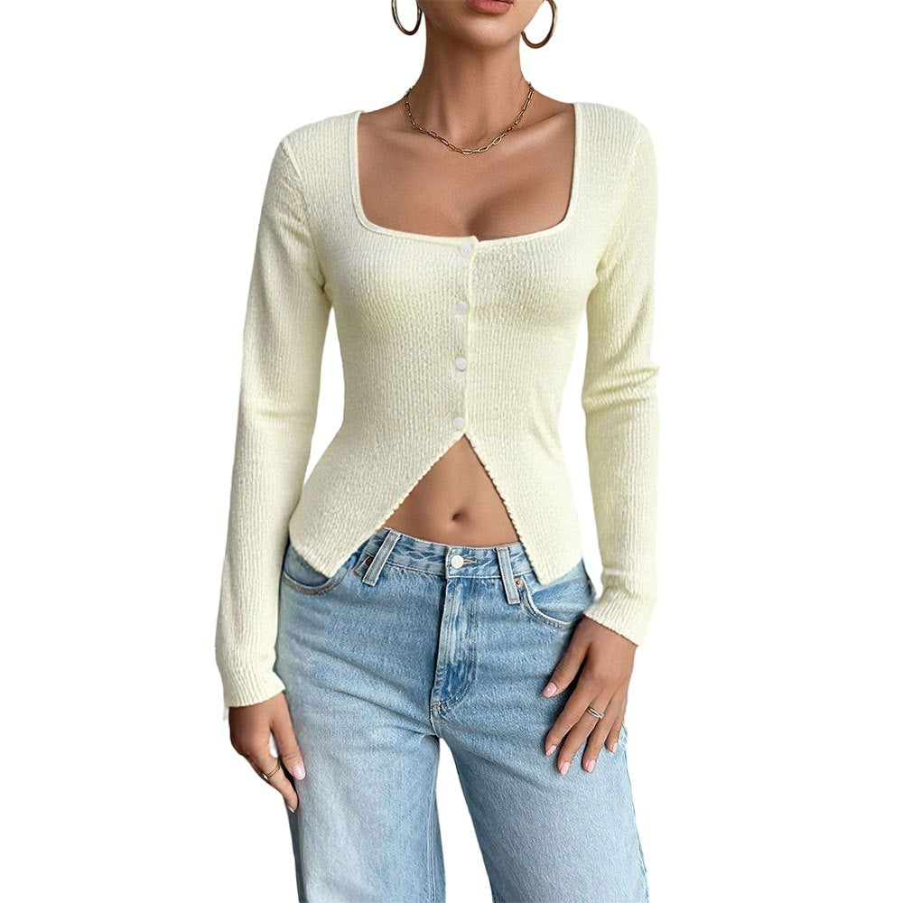 Cardigan femme à manches longues avec coupe décontractée et boutons décoratifs Chic & Stil