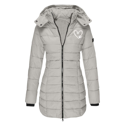 Ladies winter quilted down jacket with removable hood Amarae
