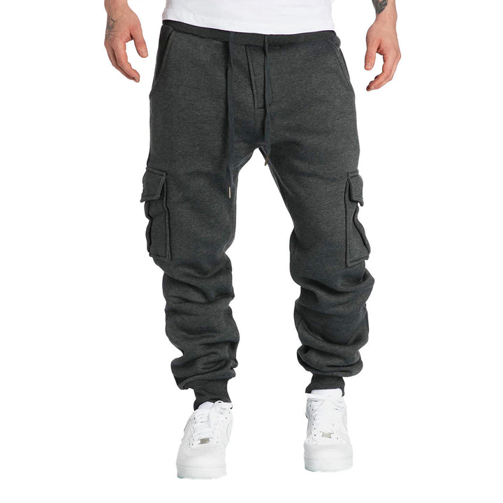 Men's cargo jogger pants with elastic waist and practical side pockets Lune London