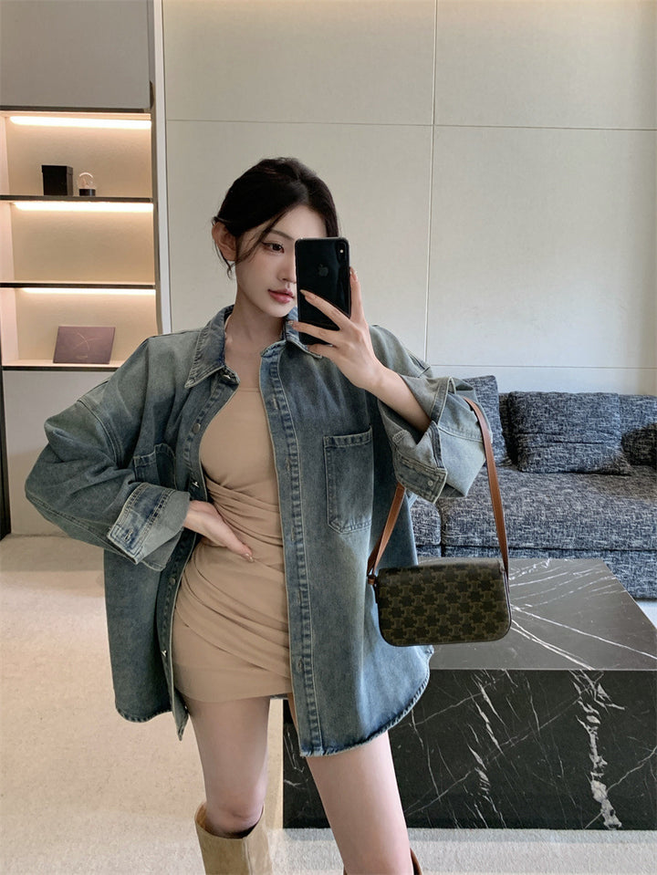 Chemise en denim oversize pour femmes Chic & Stil