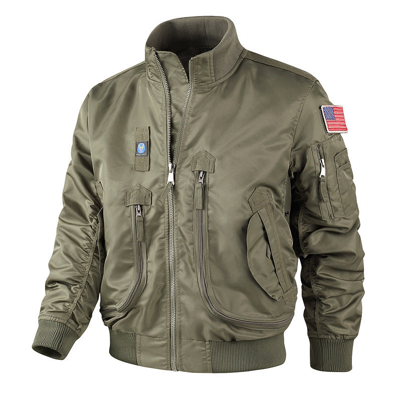 Men's bomber jacket with high collar and multifunctional pockets Lune London