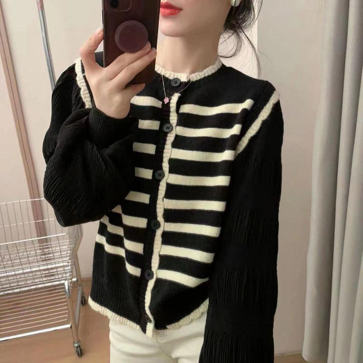 Gilet femme avec des manches volumineuses et un design rayé Chic & Stil