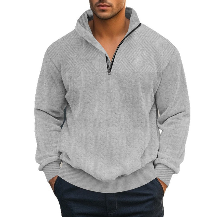 Stylish knitted sweater for men with half-zip closure Lune London