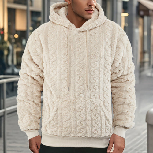 Ladies Cozy Fleece Hoodie with Textured Pattern Amarae