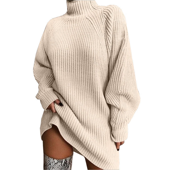 Ladies oversized knit sweater with high collar Lune London