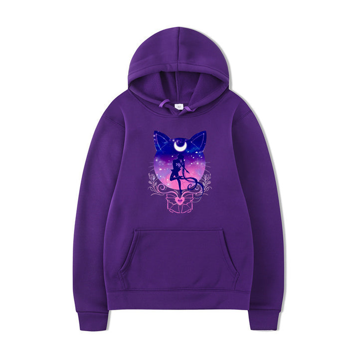 Women's hoodie with artistic cat design and comfortable fit Lune London
