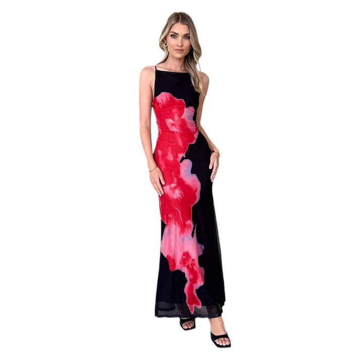 Women's Elegant Maxi Dress with Floral Print and Slim Fit Lune London