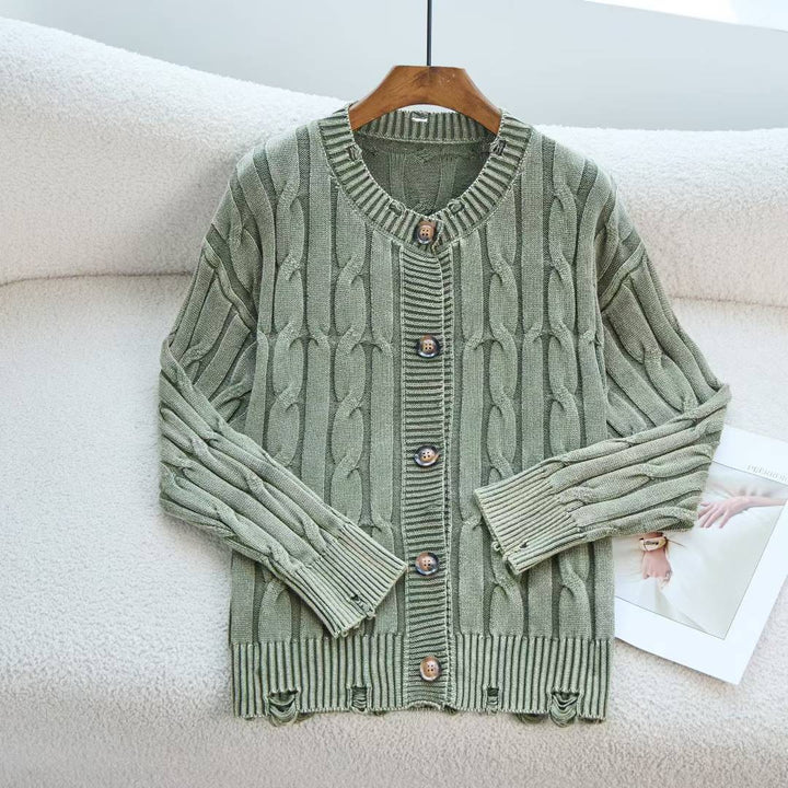 Cardigan pour femmes avec motif en cable et fermeture à boutons Chic & Stil