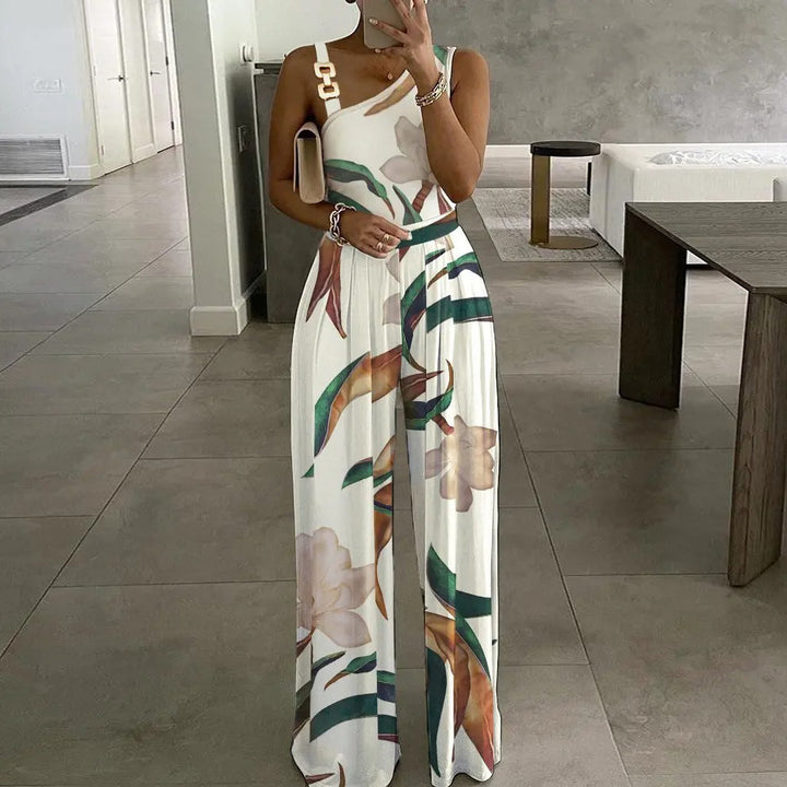 Women Floral Print Wide Leg Jumpsuit Lune London