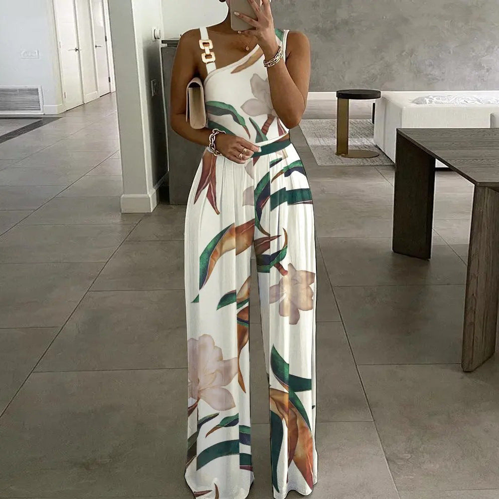 Ladies Maxi Jumpsuit Floral Print Lune London