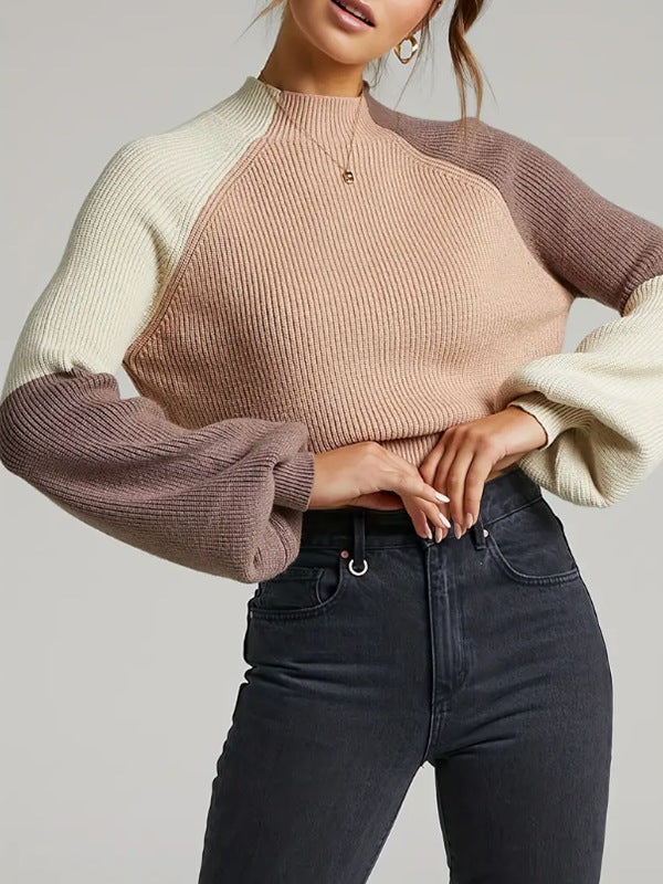 Women's sweater with unique textured knit and voluminous sleeves Lune London