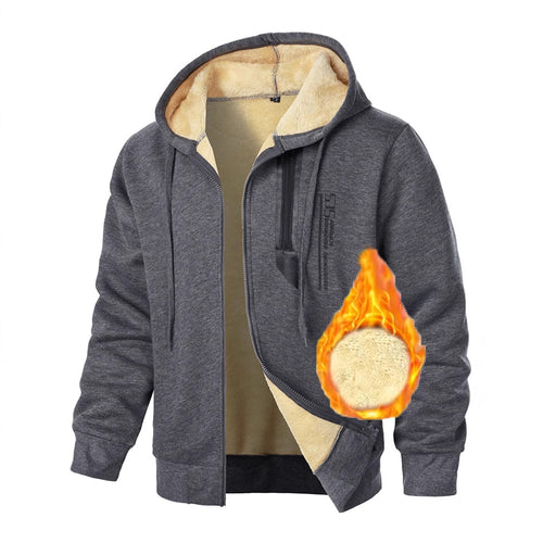 Men's fleece hoodie with heated lining and practical zip pockets Amarae
