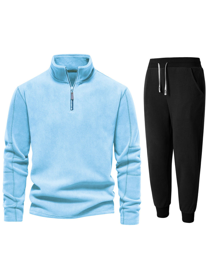 Men's fleece lounge suit with high collar and long pants Lune London