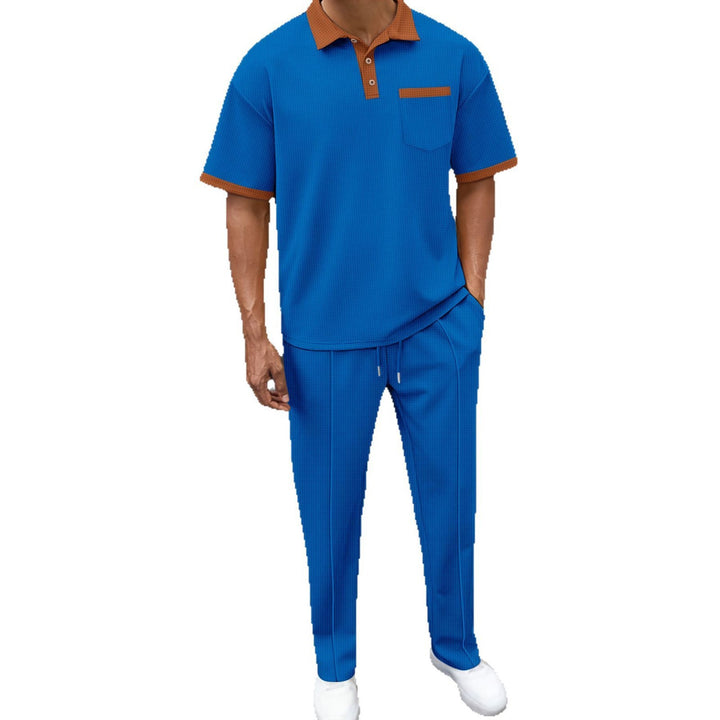 Leisure suit for men with textured polo and comfortable jogger pants Lune London