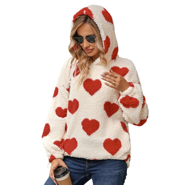 Women's plush sweater with heart pattern Lune London