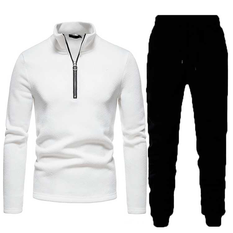 Men's sporty fleece training set with high collar and practical pockets Lune London