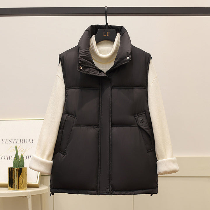 Ladies quilted vest with high collar Lune London