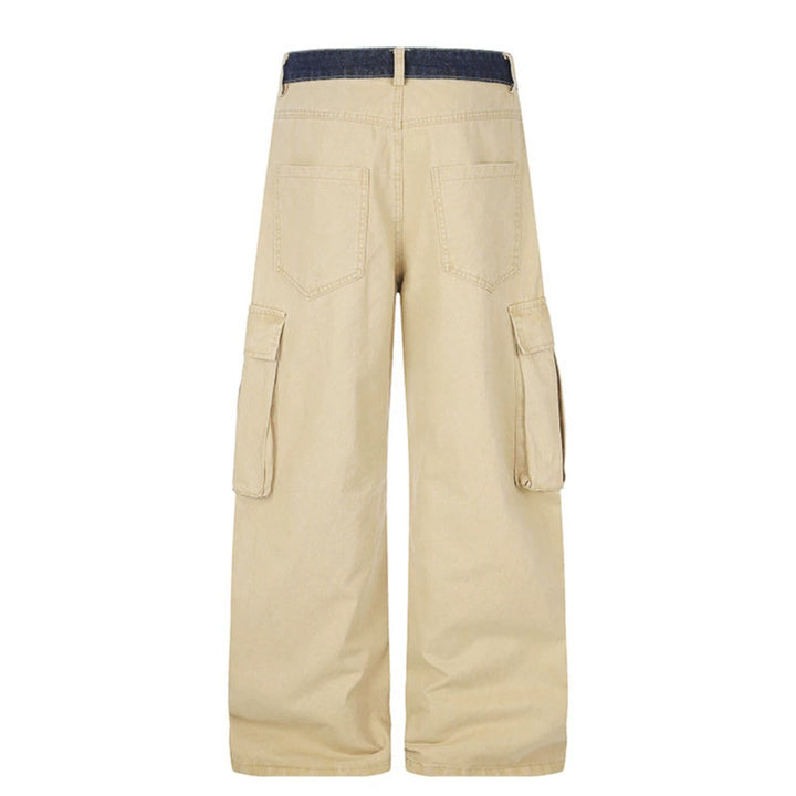 Women's Wide Cargo Palazzo Pants with Large Flap Pockets and High Waist Amarae