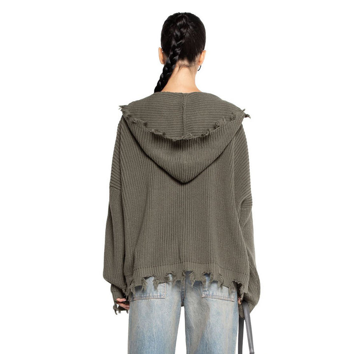 Casual hoodie for women with a trendy ripped design and wide sleeves Lune London