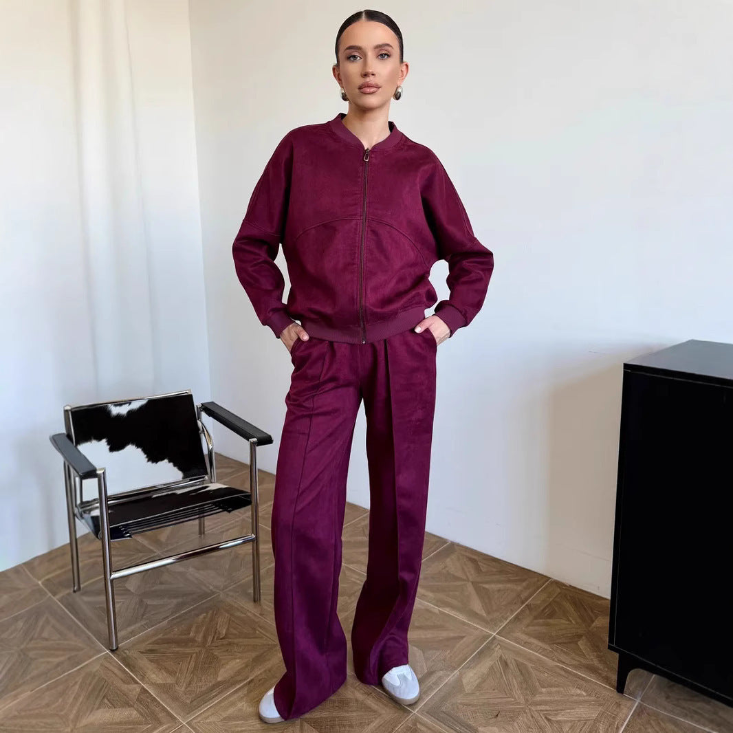 Oversized sport jacket for women with elastic sleeves and wide pants Lune London