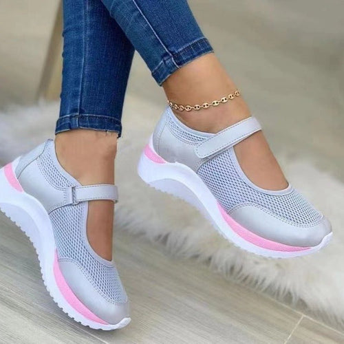 Amarae sporty leisure shoes for women with a breathable material upper and an adjustable strap system