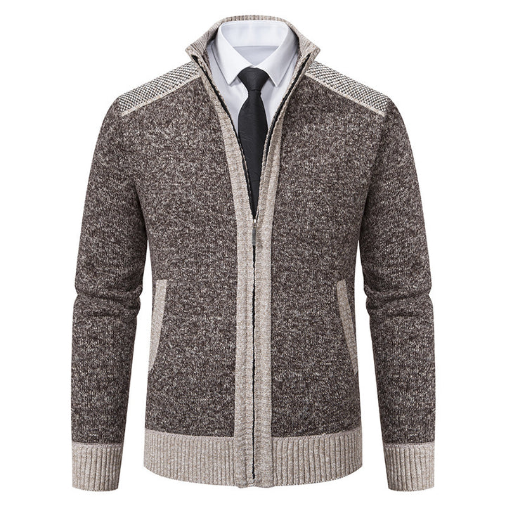 Elegant knit jacket for men with modern zipper and high collar Lune London