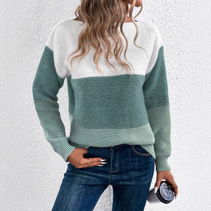 Pull en tricot pour femmes avec un design moderne en blocs de couleur Lune London