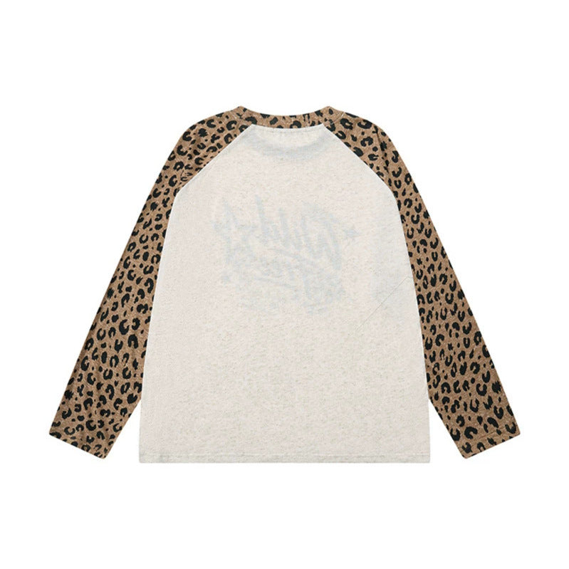 Women's Cotton Long Sleeve Shirt in Raglan Style with Leo Sleeves and Statement Front Print Amarae