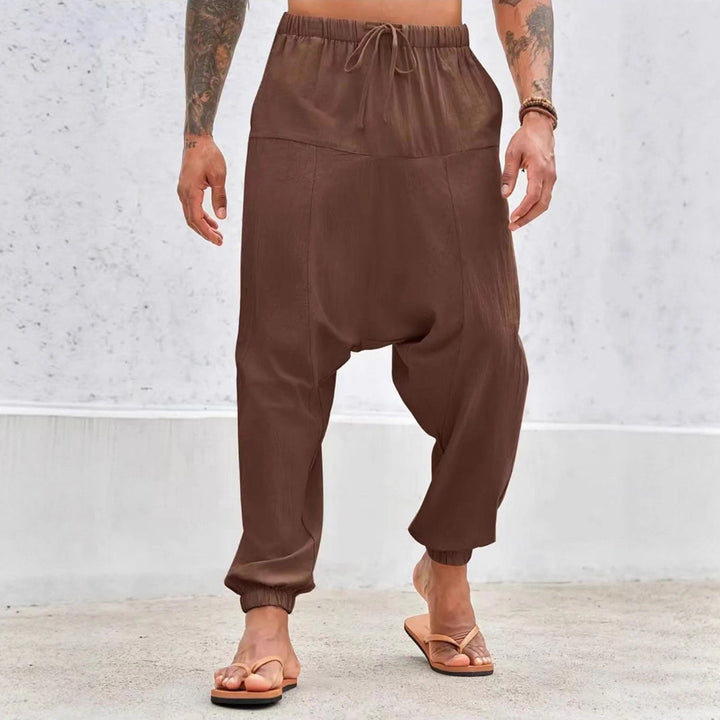 Casual harem pants for men with elastic waist and side pockets Lune London