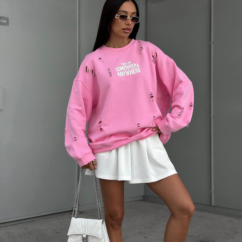 Oversized casual sweater for women with stylish tear details Amarae
