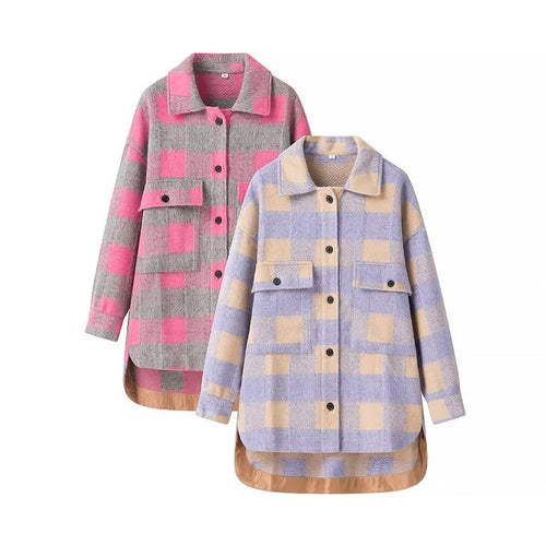 Veste à carreaux élégante pour femmes avec poches pratiques et doublure de haute qualité Chic & Stil