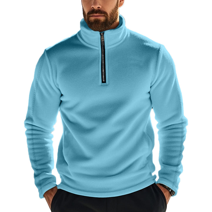 Men's short-zip fleece top with high collar Lune London