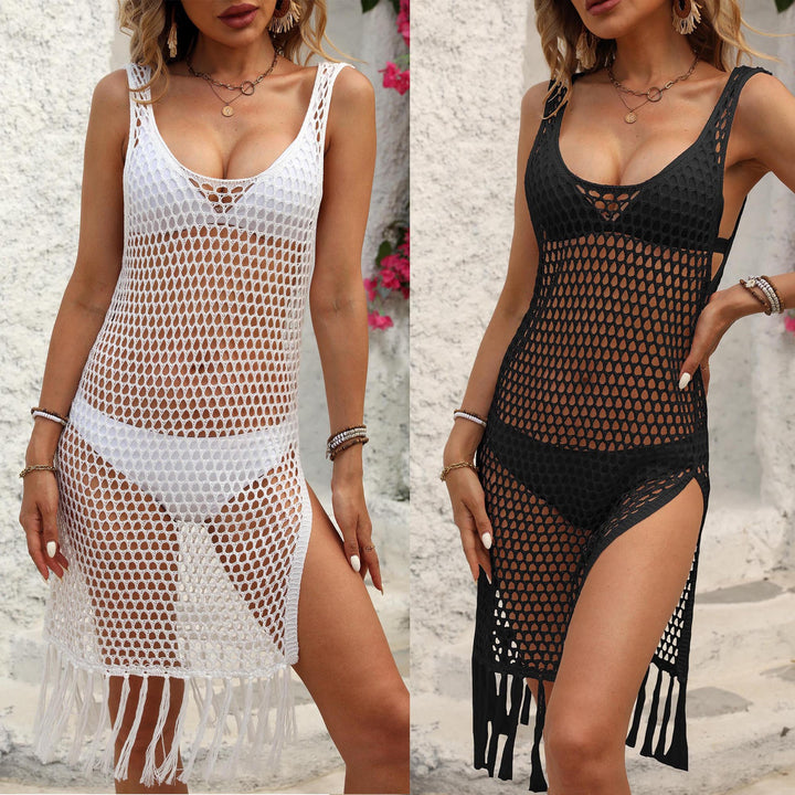 Fringe Bathing Suit in Open Fabric for Women Cover-Up Lune London