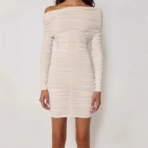 Mini fitted dress for women with ruching Amarae