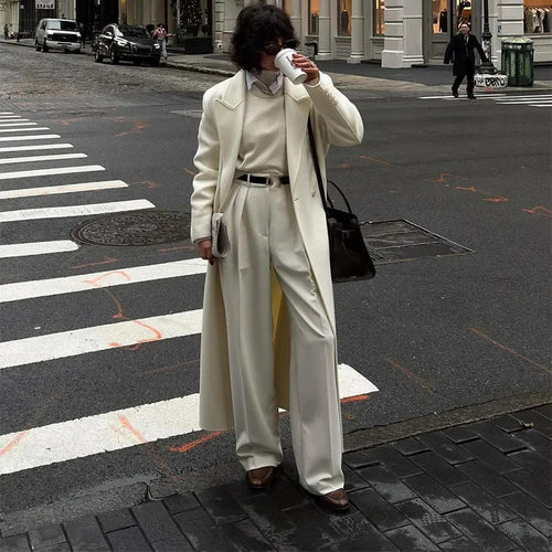 Women Elegant and Fluid Wide Pants with Matching Blazer Amarae