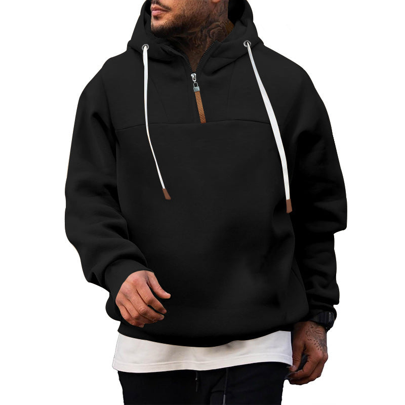 Men's sporty hoodie with short zipper Lune London