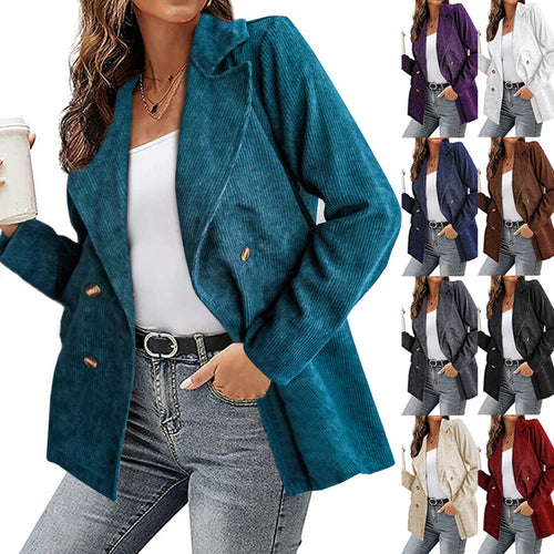 Faux leather blazer jacket for women with lined collar and trendy cut Amarae