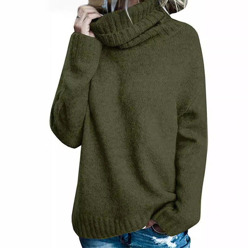 Casual sweater for women with high collar and textured surface Lune London