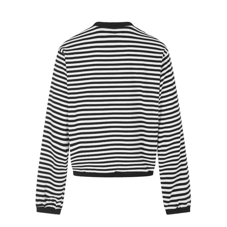 Women Striped Sweatshirt with Maritime Knot Applications Amarae