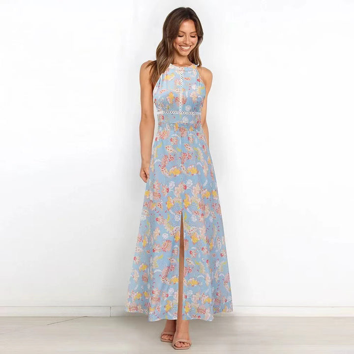 Women Maxi Dress Backless with Floral Print Lune London