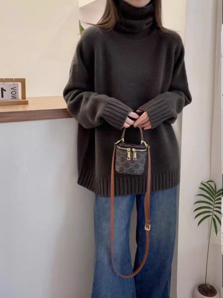 Pull à col roulé oversize pour femmes en tricot de haute qualité Chic & Stil