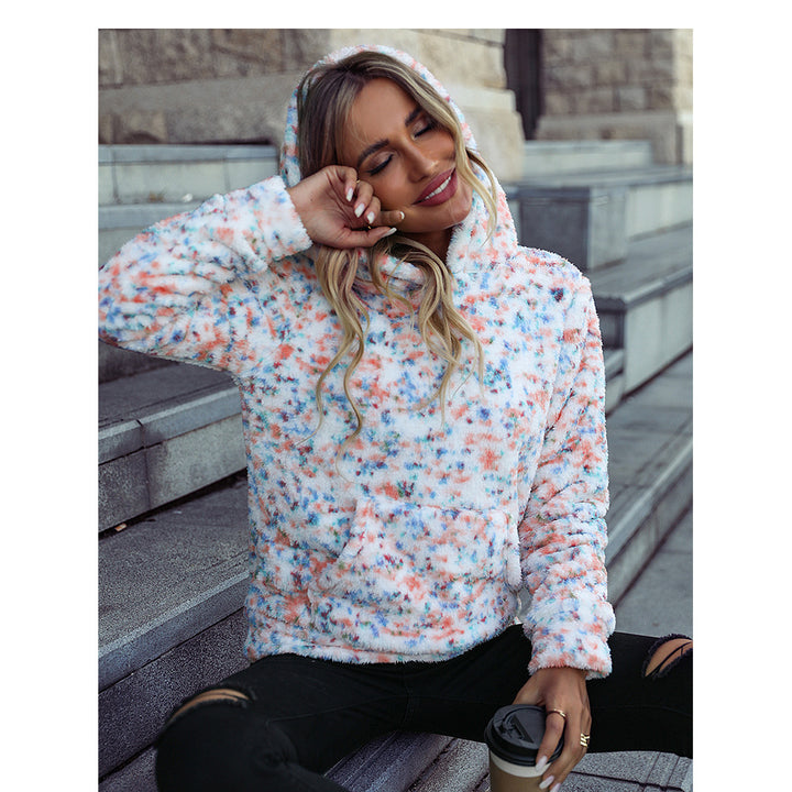 Fleece sweatshirt for women with hood Lune London