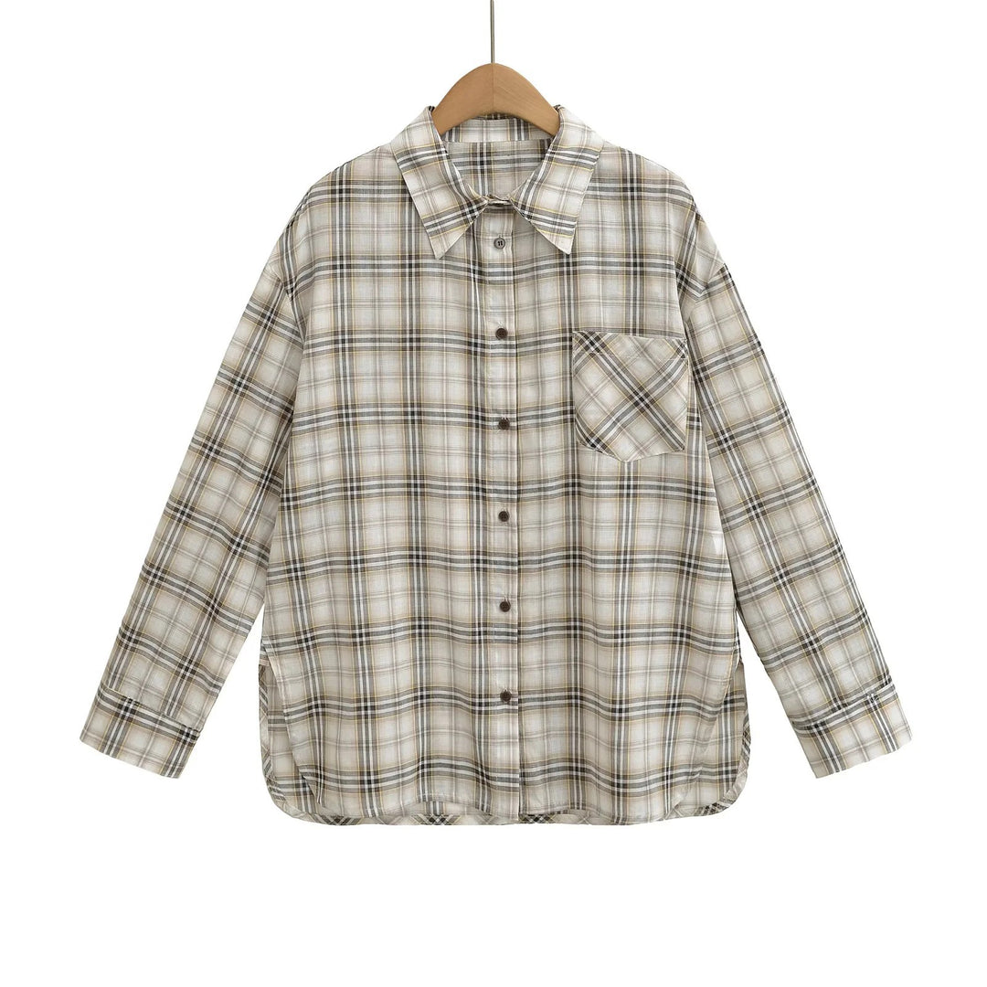 Plaid flannel shirt plus size for women Lune London