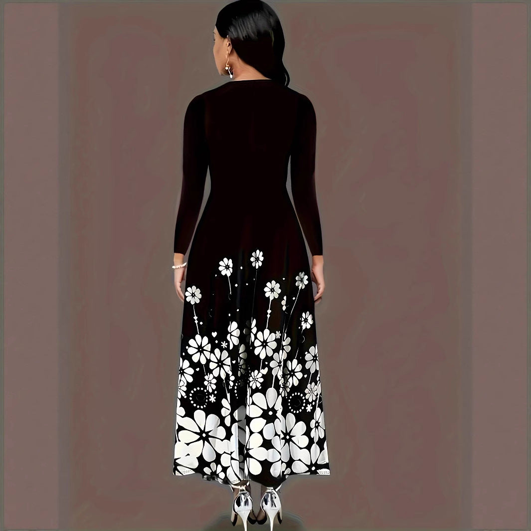 Maxi dress women with floral design and practical pockets Lune London